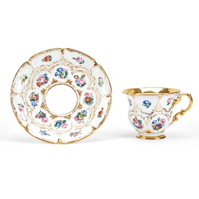 Lot 446 - Meissen Porcelain Teacup and Saucer