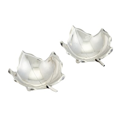 Lot 496 - Pair of Cartier Sterling Silver Leaf-Form Dishes
