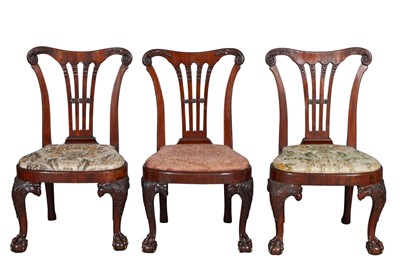 Lot 778 - Set of Three George II Walnut Side Chairs