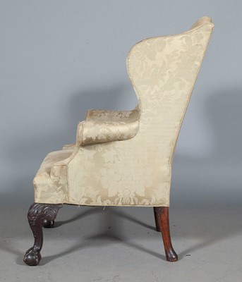Lot 770 - George II Style Mahogany and Walnut Wing Armchair