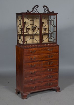 Lot 780 - George III Mahogany Secretaire Cabinet