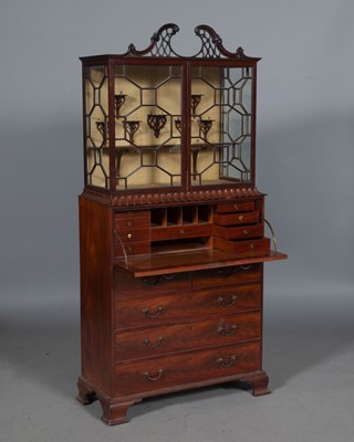 Lot 780 - George III Mahogany Secretaire Cabinet