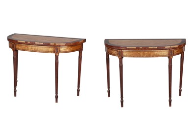 Lot 779 - Pair of George III Satinwood and Sycamore Games Tables