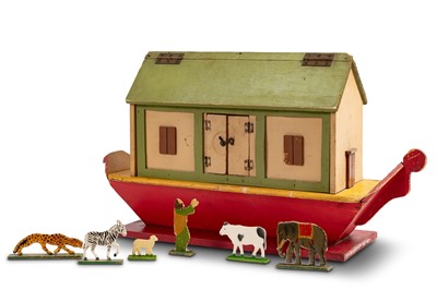 Lot 1075 - Painted Wood "Noah's Ark" Toy