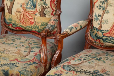 Lot 757 - Pair of Louis XV  Walnut Fauteuils