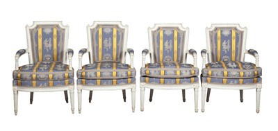 Lot 274 - Suite of Louis XVI White-Painted Seat Furniture