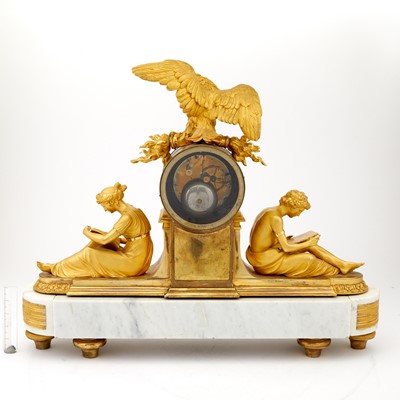 Lot 727 - Louis XVI Ormolu and White Marble Mantel Clock