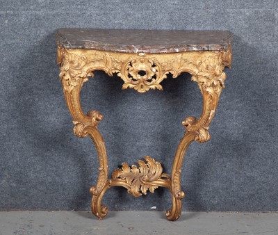 Lot 725 - Pair of Louis XV  Giltwood Consoles