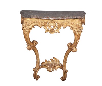 Lot 725 - Pair of Louis XV  Giltwood Consoles