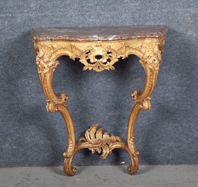 Lot 725 - Pair of Louis XV  Giltwood Consoles