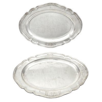 Lot 1106 - Pair of George II Sterling Silver Meat Platters