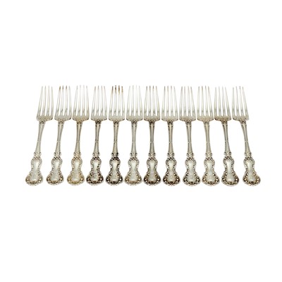 Lot 461 - Set of Twelve Gorham Sterling Silver "Fleury" Pattern Lunch Forks