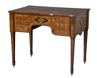 Lot 341 - Italian Neoclassical Style Parquetry Inlaid Tulipwood Writing Table