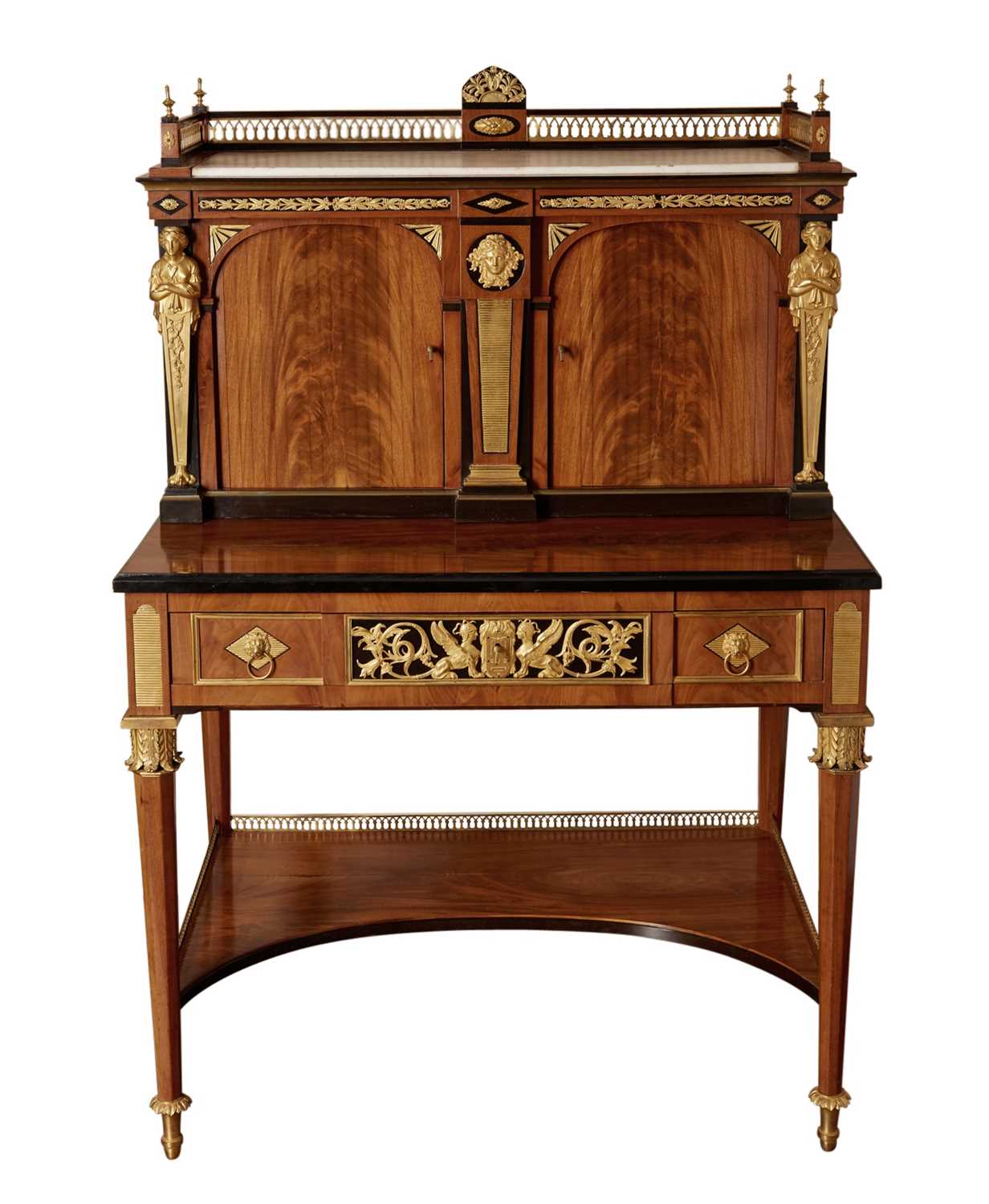 Lot 282 - Continental Neoclassical Ormolu-Mounted Mahogany Bonheur Du Jour