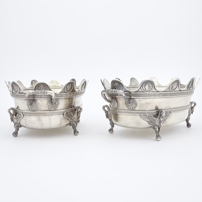 Lot 113 - Royal Interest: Pair of French Empire Silver-Gilt Verrieres with the Royal Arms of Hanover