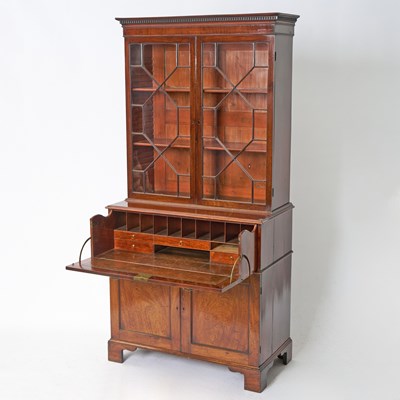 Lot 142 - George III Walnut Secretary Bookcase