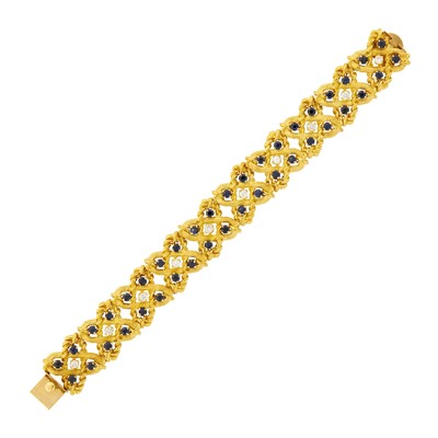Lot 1089 - Gold, Sapphire and Diamond Bracelet