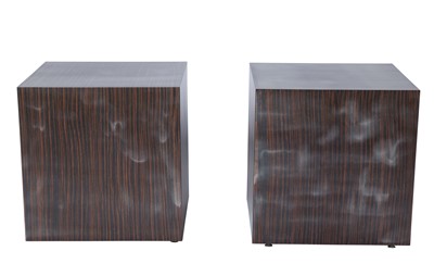 Lot 188 - Pair of Zebrawood Cube Tables