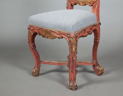 Lot 660 - Venetian Rococo Painted and Parcel-Gilt Side Chair