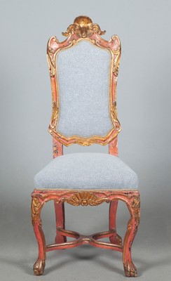 Lot 660 - Venetian Rococo Painted and Parcel-Gilt Side Chair