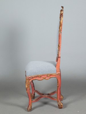 Lot 660 - Venetian Rococo Painted and Parcel-Gilt Side Chair