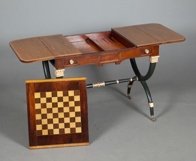 Lot 757 - Regency Rosewood, Painted and Parcel-Gilt Games Table, attributed to John McLean