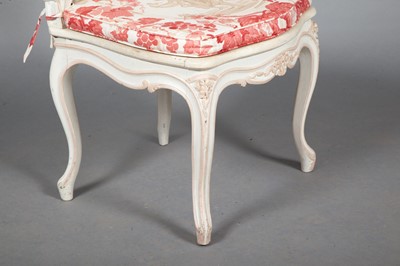 Lot 705 - Set of Six Louis XV Style White-Painted Side Chairs
