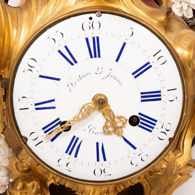 Lot 704 - Louis XV Porcelain-Mounted Ormolu Cartel Clock