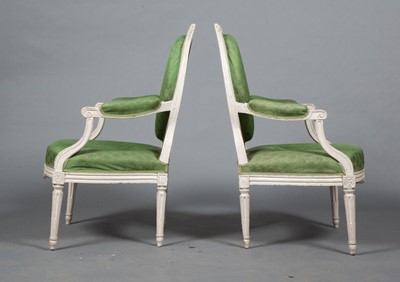 Lot 714 - Set of Six Louis XVI Gray-Painted Fauteuils