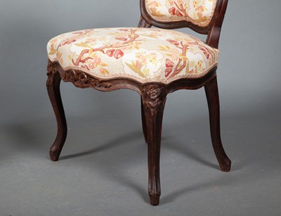 Lot 706 - Pair of Louis XV Provincial Carved Walnut Side Chairs