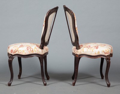 Lot 706 - Pair of Louis XV Provincial Carved Walnut Side Chairs