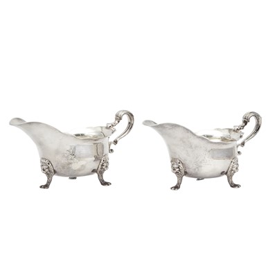 Lot 168 - Pair of Irish George III Sterling Silver Sauceboats