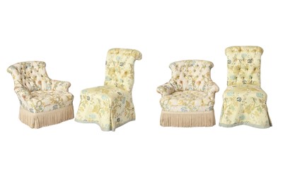 Lot 108 - Four Button Tufted Upholstered Chairs