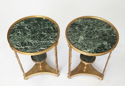 Lot 273 - Pair of French Ormolu-Mounted Marble Gueridons