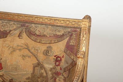 Lot 272 - Louis XVI Style Aubusson Tapestry-Upholstered Giltwood Settee