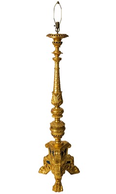 Lot 266 - Italian Rococo Style Painted and Giltwood Torchère Floor Lamp