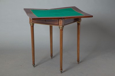 Lot 464 - Continental  Brass-Inlaid and Mounted Mahogany Handkerchief-Form Table