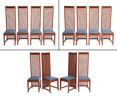 Lot 761 - Custom Set of Twelve Frank Lloyd Wright Style "Robie" Dining Chairs