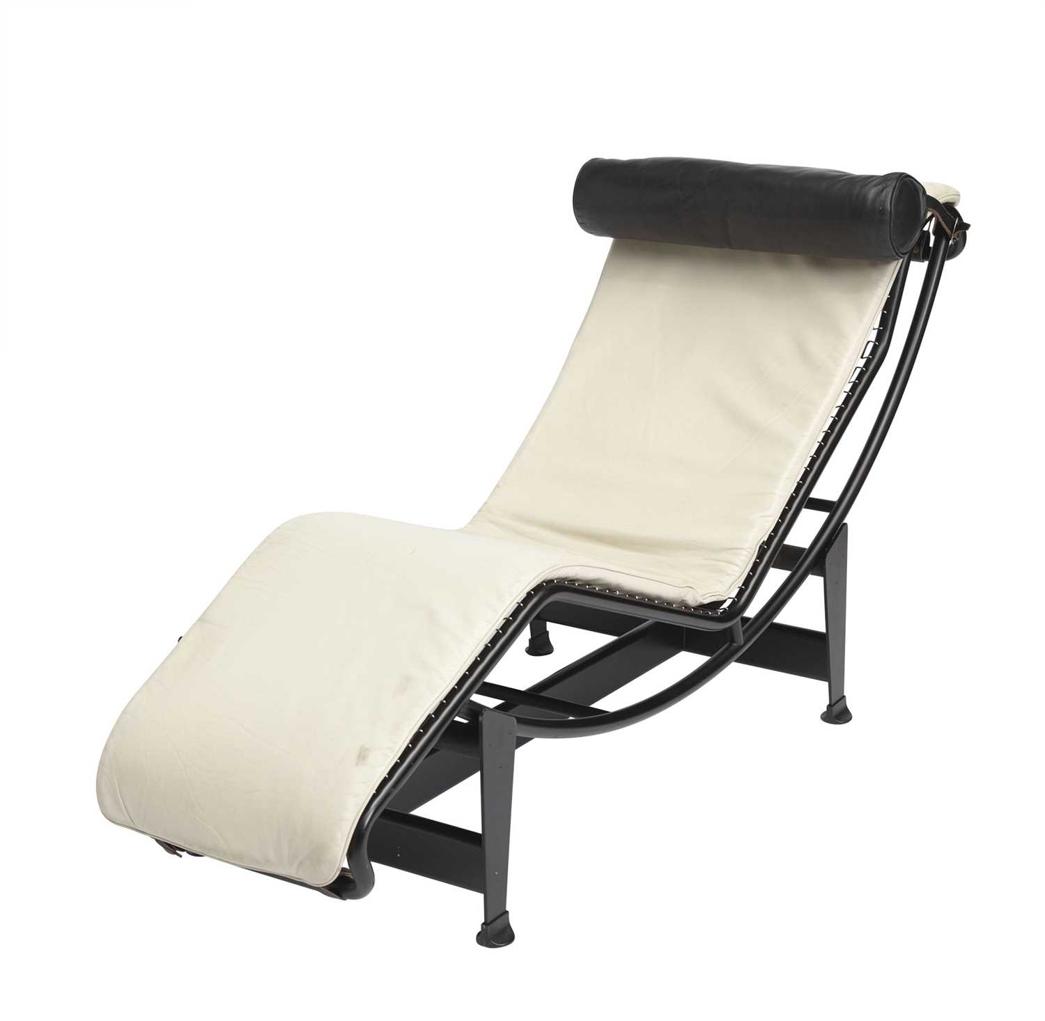 Lot 836 - Le Courbusier for Cassina Chromed and Enameled Metal and Upholstered "LC4" Chaise Longue