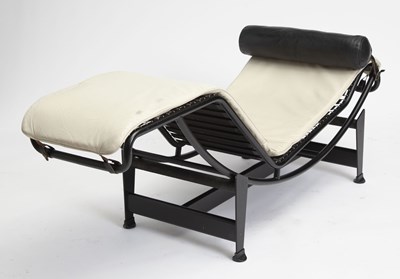 Lot 836 - Le Courbusier for Cassina Chromed and Enameled Metal and Upholstered "LC4" Chaise Longue