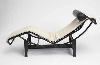 Lot 836 - Le Courbusier for Cassina Chromed and Enameled Metal and Upholstered "LC4" Chaise Longue