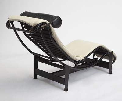 Lot 836 - Le Courbusier for Cassina Chromed and Enameled Metal and Upholstered "LC4" Chaise Longue