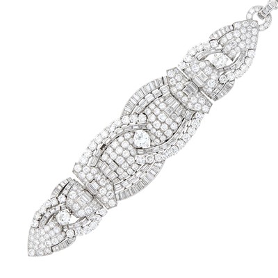 Lot 291 - Platinum, White Gold and Diamond Clip/Bracelet Combination