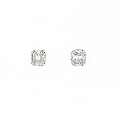 Lot 1184 - Pair of White Gold and Diamond Stud Earrings