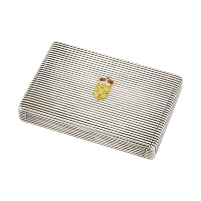 Lot 82 - Fabergé  Gold-Mounted Silver Cigarette Case