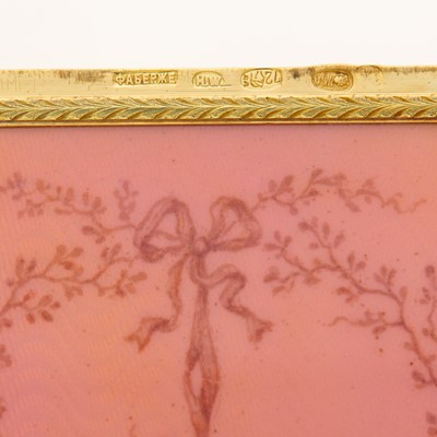 Lot 77 - Fabergé Jeweled Gold and Guilloché Enamel Cigarette Case
