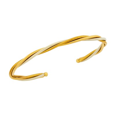Lot 157 - Cartier Tricolor Gold 'Trinity' Bangle Bracelet