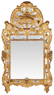 Lot 215 - Louis XIV Style Giltwood Border Glass Mirror