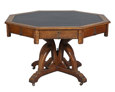 Lot 856 - Victorian Oak Center Table in the manner of A. W. N. Pugin