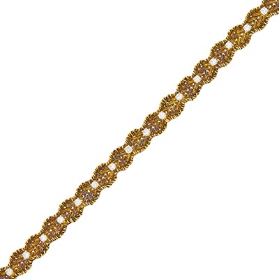 Lot 122 - Gold and Diamond Mesh Bracelet